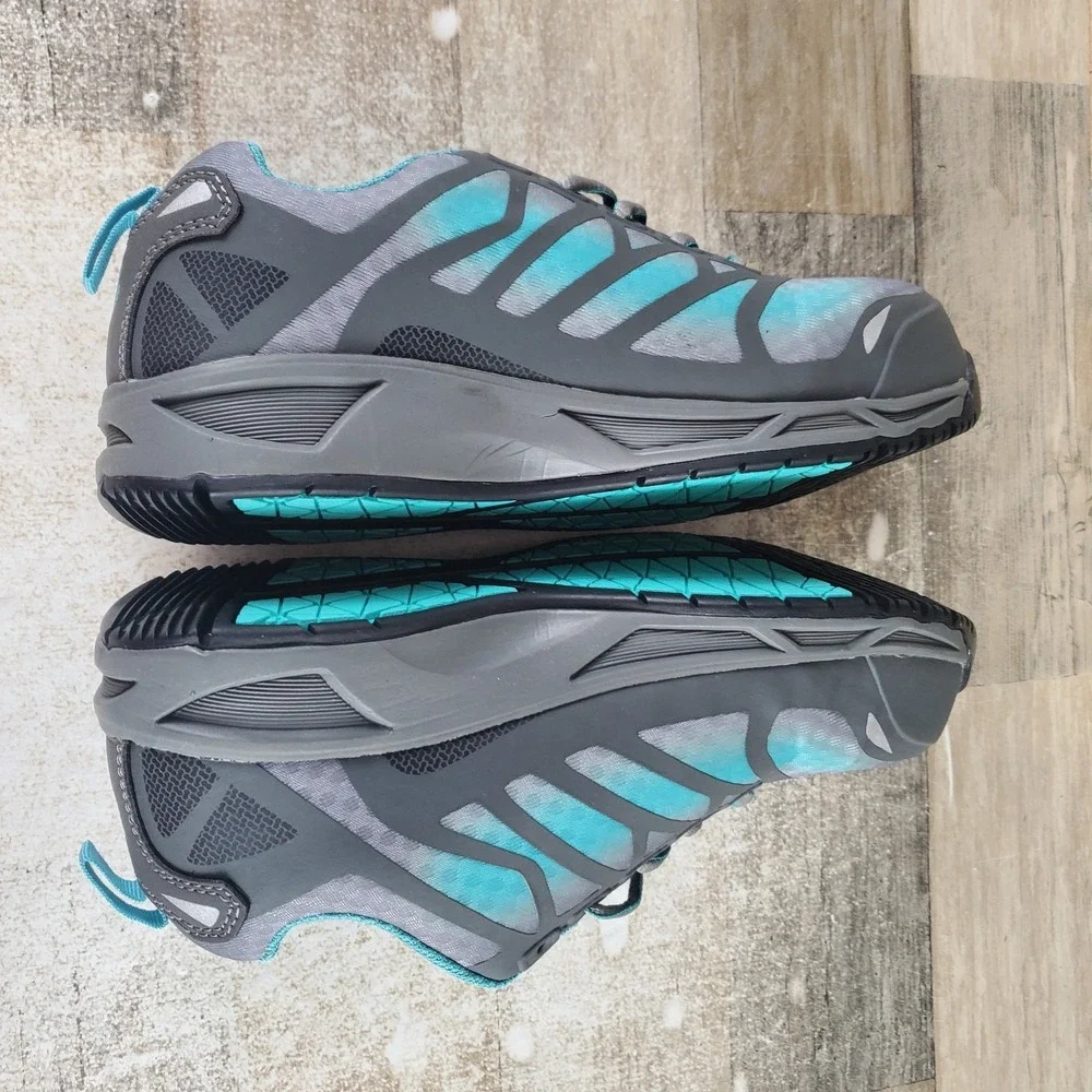 Nautilus N2485 Womens Work Shoes Sz 6.5 B Teal Gray Carbon Fiber Safety Toe